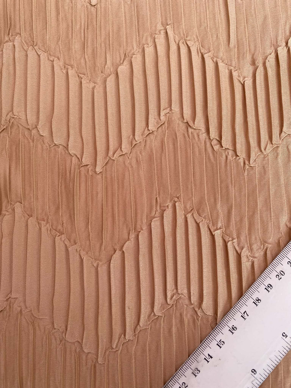 Chevron Pleated Stretch Polyester Fabric - 68" Wide, £3.99 per Metre