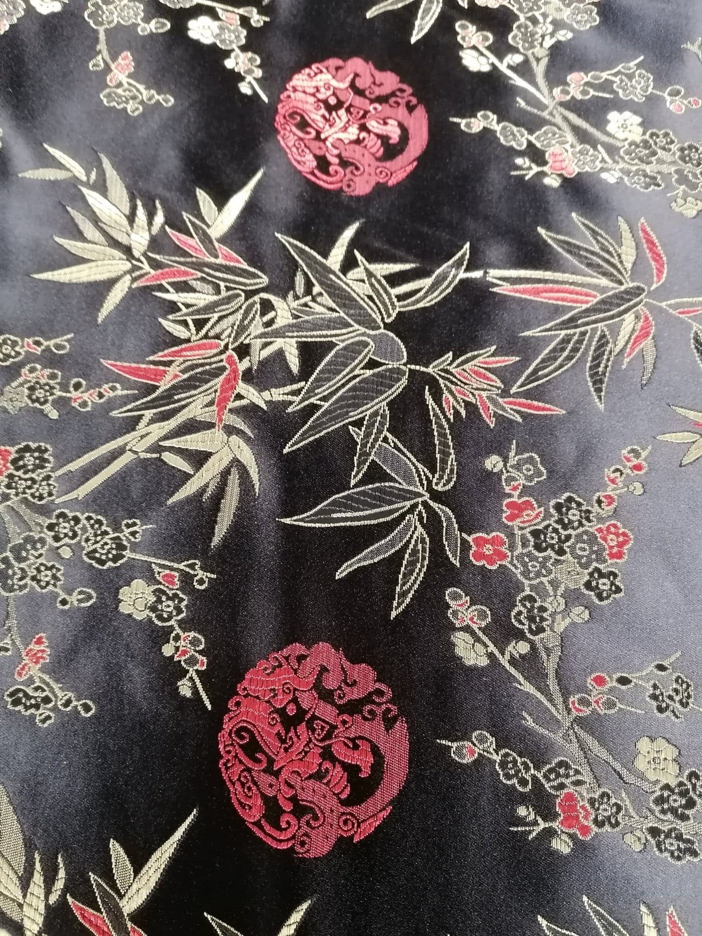 Chinese Brocade - Black/Red/Gold - 46" Wide - Sold By the Metre