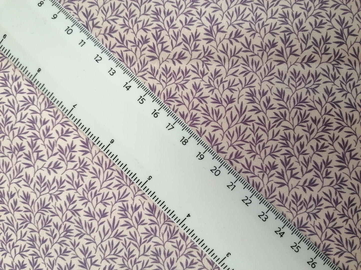 100% Cotton - Crafting & Quilting -  White/Purple - 44" Wide - Sold By the Metre
