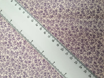 100% Cotton - Crafting & Quilting -  White/Purple - 44" Wide - Sold By the Metre