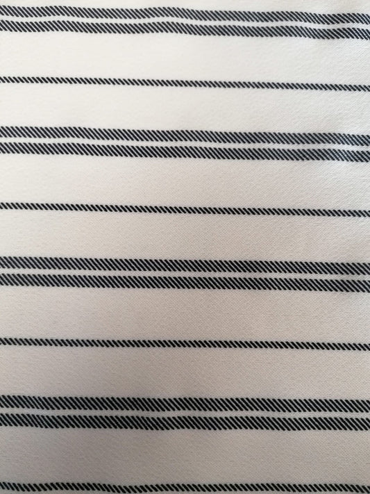Polyester Liverpool - Navy/White - 61" Wide - Sold By the Metre