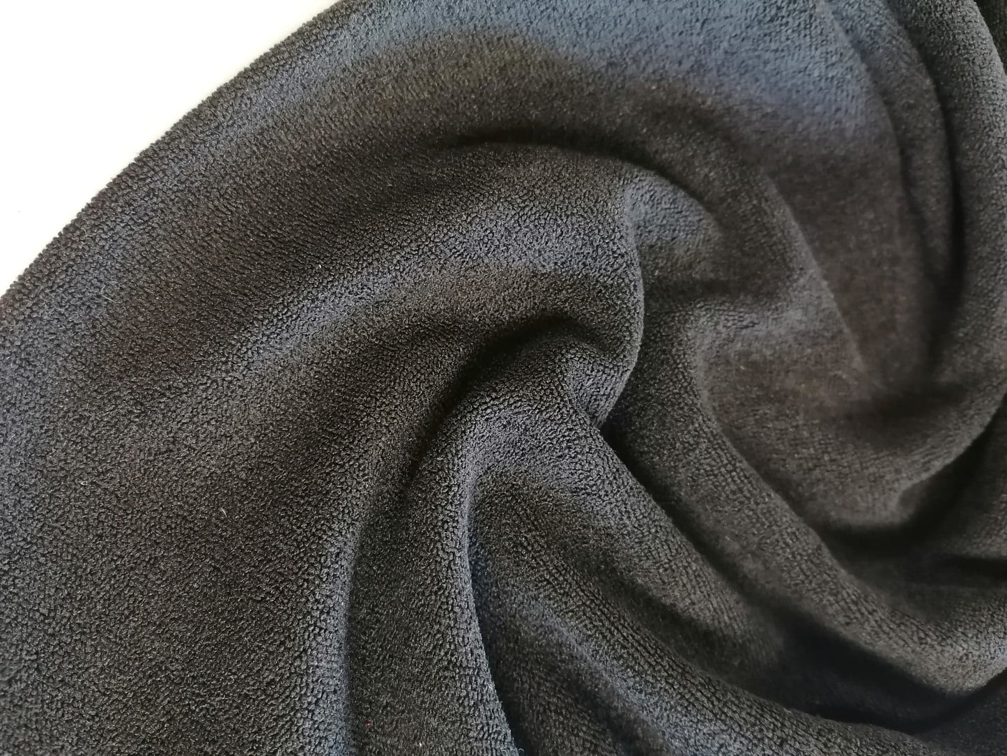 Toweling - Black - 65" Wide  - Sold by the Metre