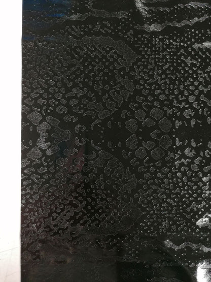 PVC - Snakeskin - Black - 55" Wide - Sold By the Metre