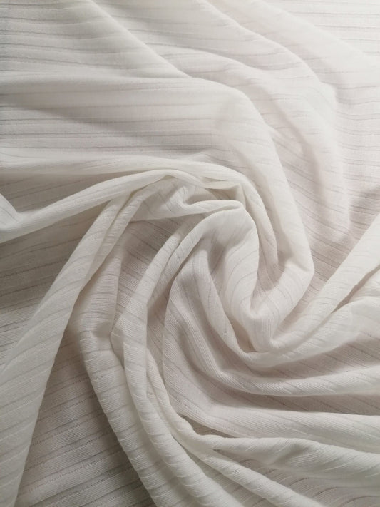 Lycra Rib - White - 47" Wide - Sold By the Metre