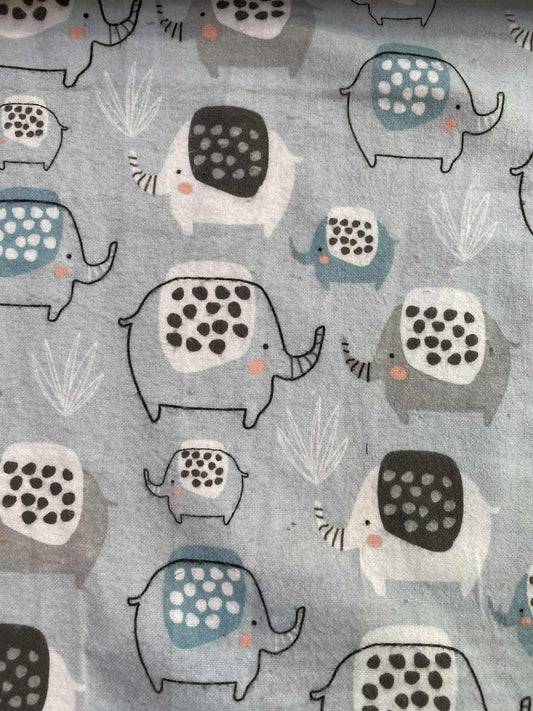 Brushed Cotton - Pale Blue/Grey/White/Pink - 42"Wide - Sold By The Metre