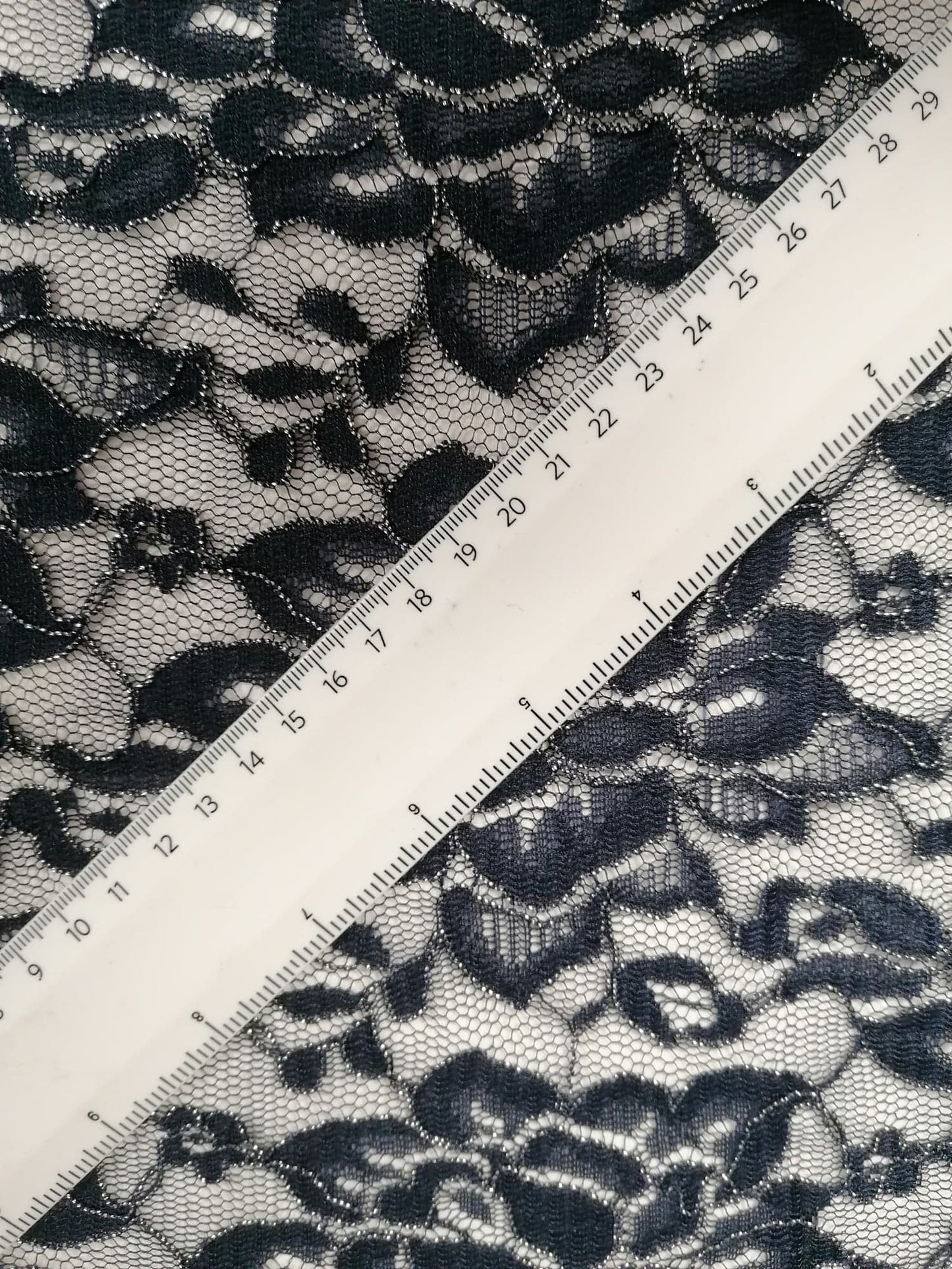 Double Scalloped Lace - Navy - 56" Wide - Sold By the Metre