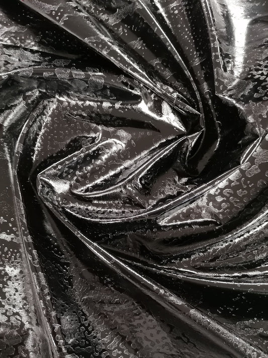 PVC - Snakeskin - Black - 55" Wide - Sold By the Metre