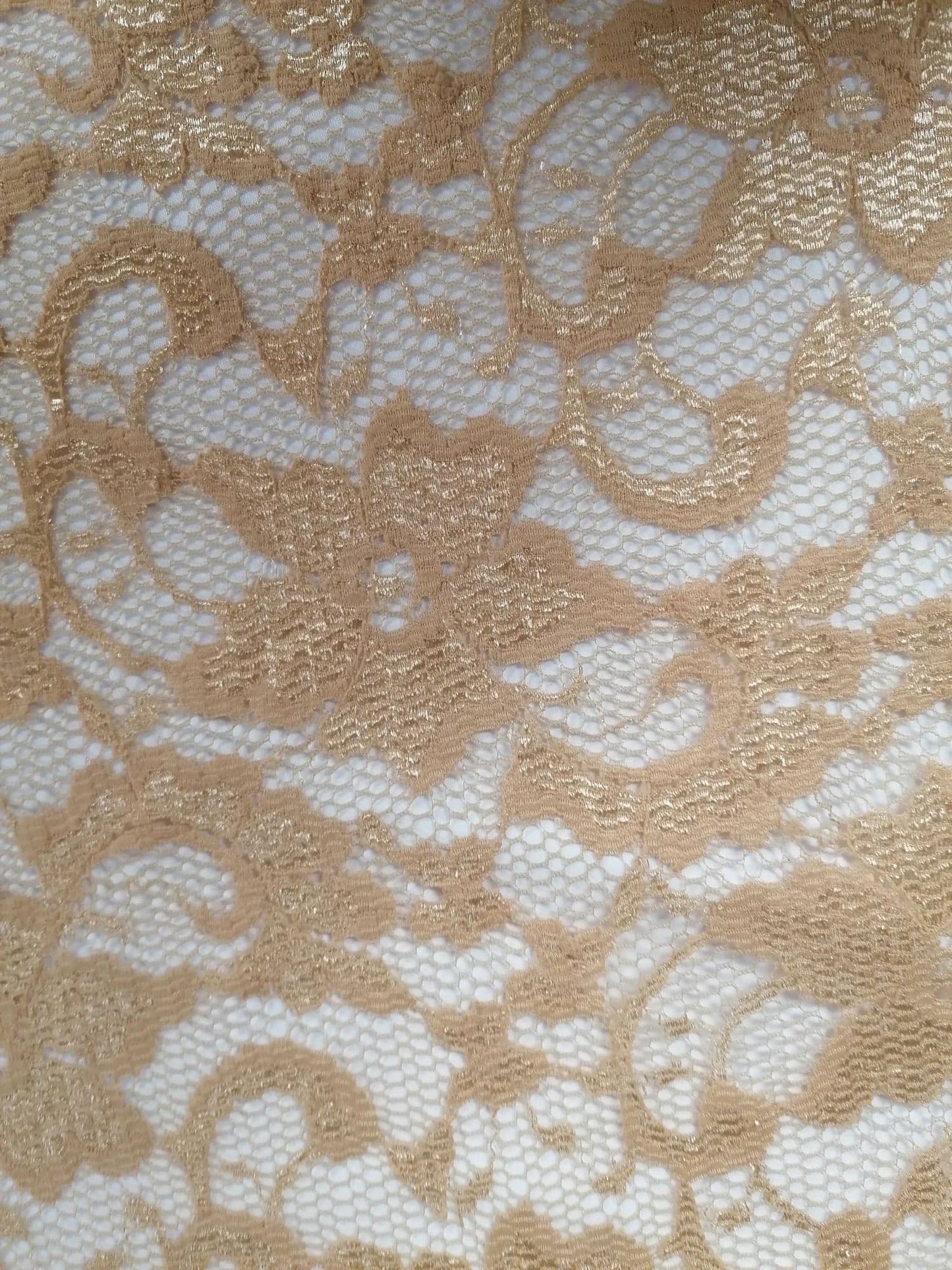Double Scalloped Lace - Gold - 61" Wide - Sold By the Metre