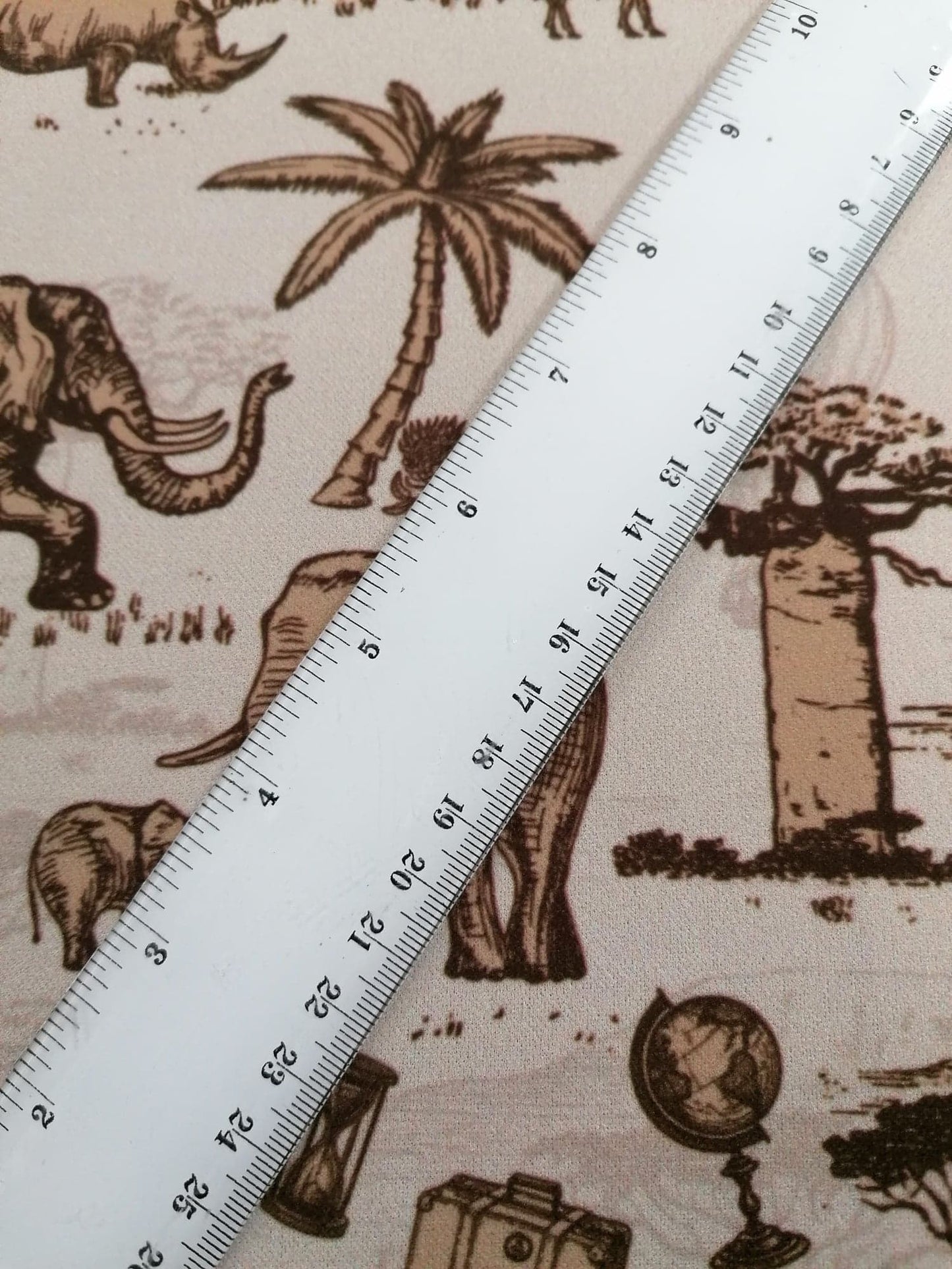 Scuba Crepe - Animals - Brown/Cream - 58" Wide - Sold By the Metre