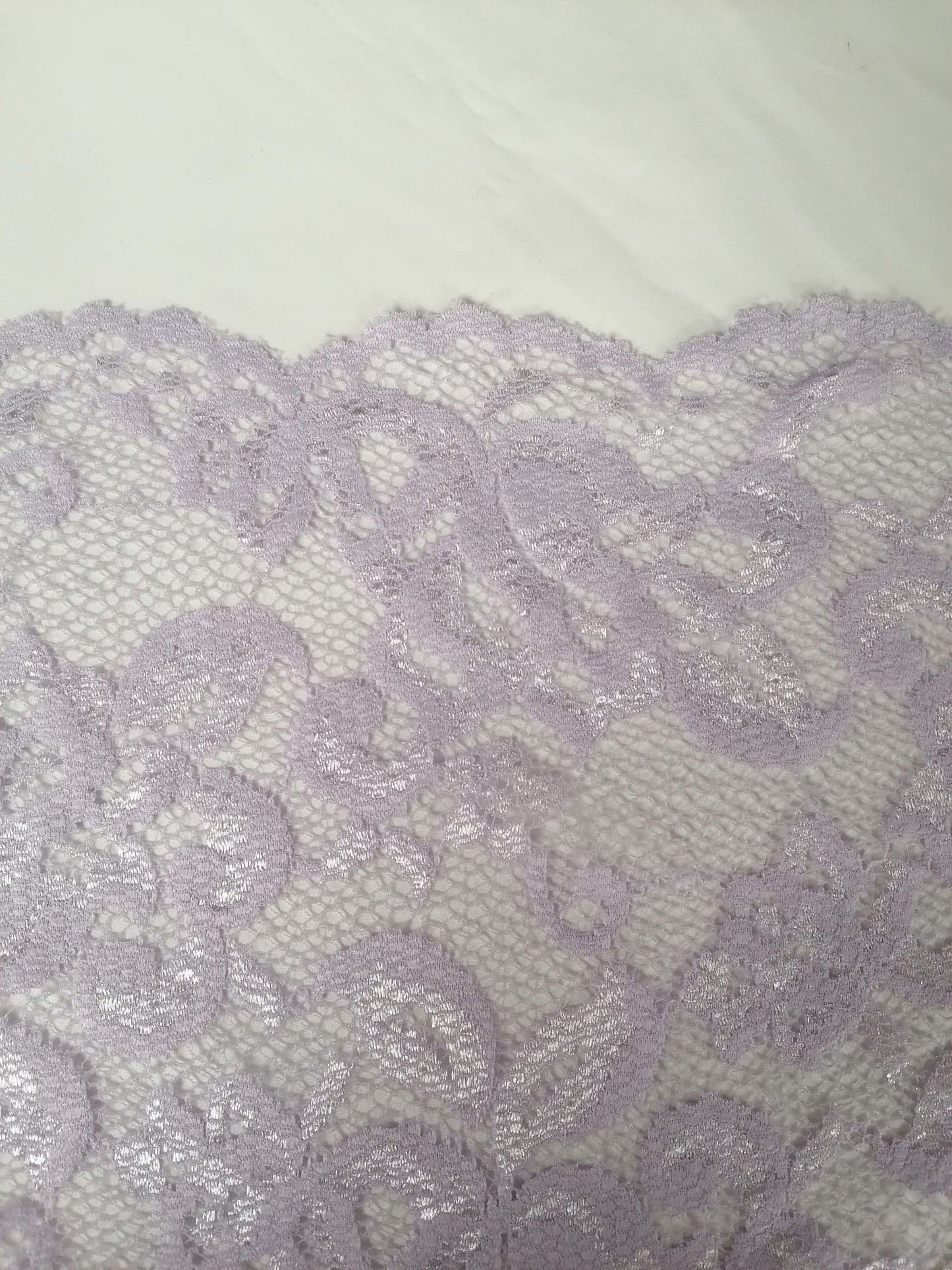 Double Scalloped Lace - Lilac - 58" Wide - Sold By the Metre