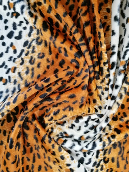 Velboa - Orange/Black/Cream - 60" Wide - Sold By the Metre