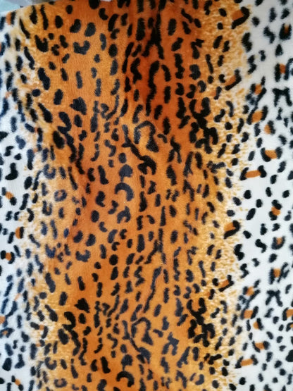 Velboa - Orange/Black/Cream - 60" Wide - Sold By the Metre