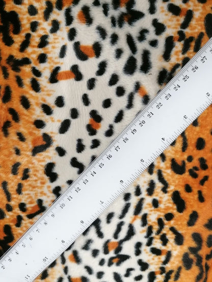 Velboa - Orange/Black/Cream - 60" Wide - Sold By the Metre