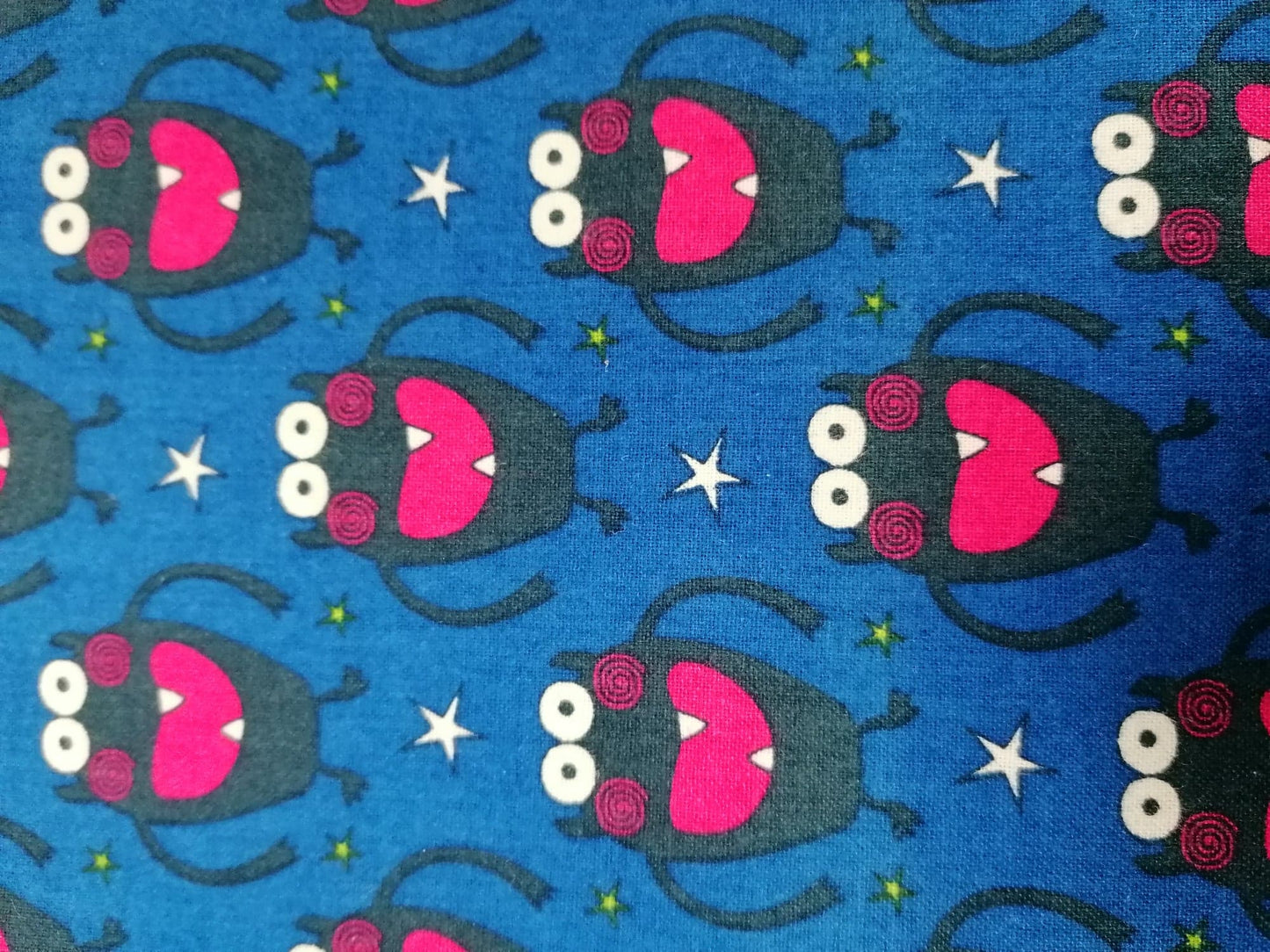 100% Cotton - Blue/Black/Pink - 44" Wide - Sold By the Metre