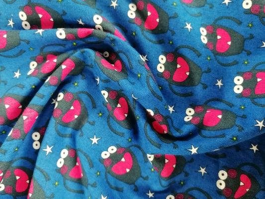 100% Cotton - Blue/Black/Pink - 44" Wide - Sold By the Metre