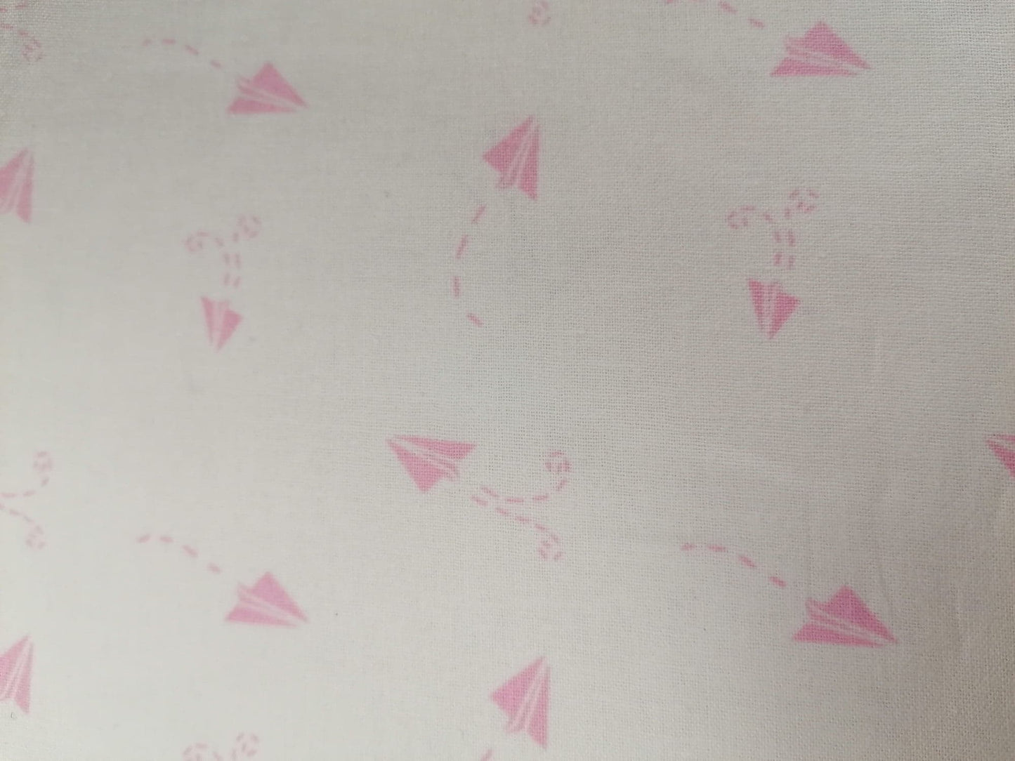 100% Cotton - Paper Airplanes - Pink/White - 44" Wide - Sold By the Metre