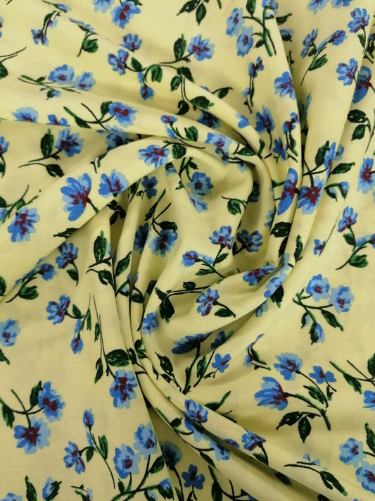 100% Viscose - Yellow/Blue/Green - 56" Wide - Sold By the Metre