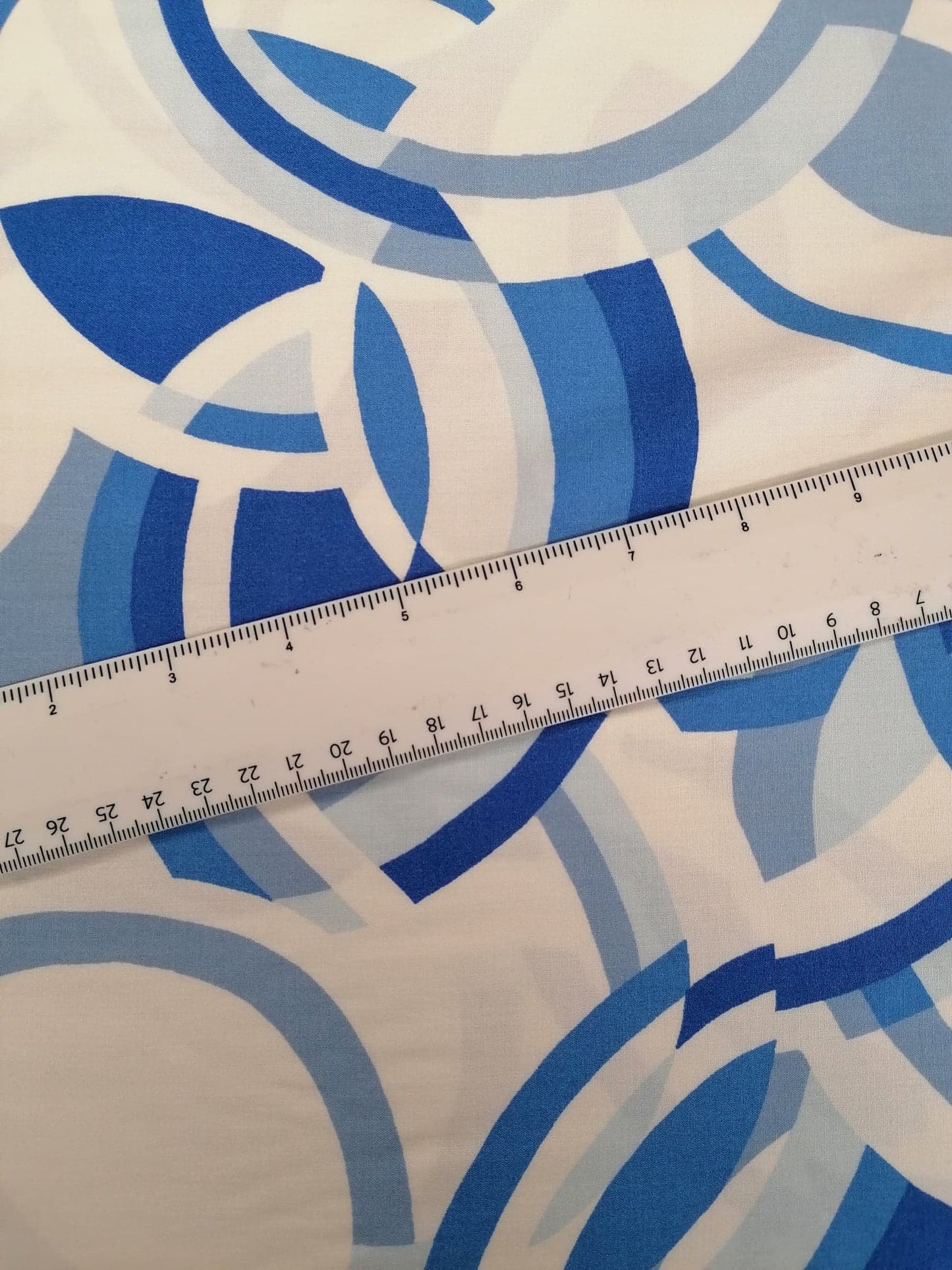 100% Viscose - Blue/White - 57" Wide - Sold By the Metre