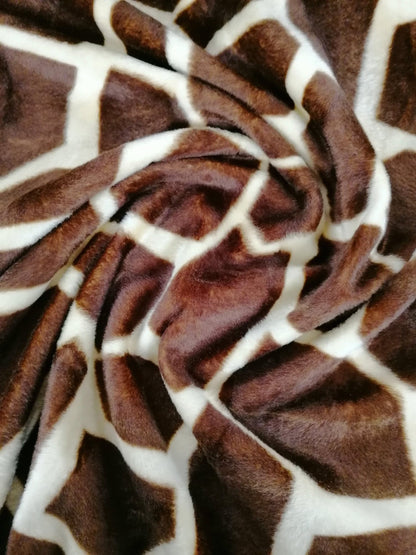 Velboa - Giraffe - Brown/Cream - 59" Wide - Sold By the Metre