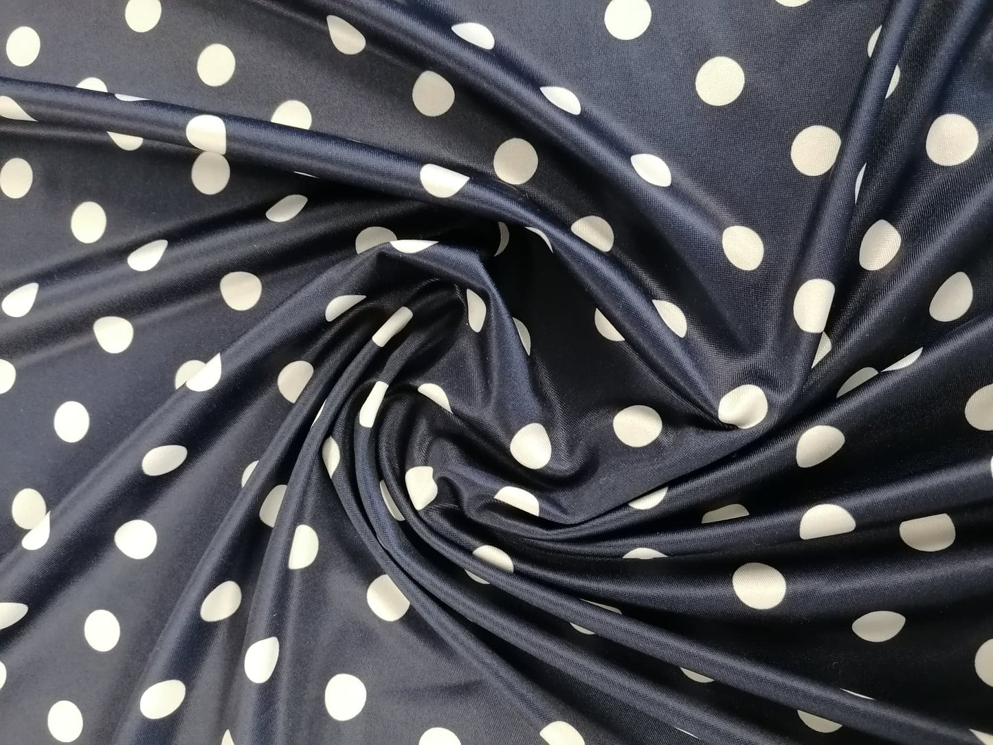 Poly Lycra - Navy/White - 66" Wide - Sold By the Metre