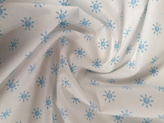 100% Cotton - Blue/White - 44" Wide - Sold By the Metre