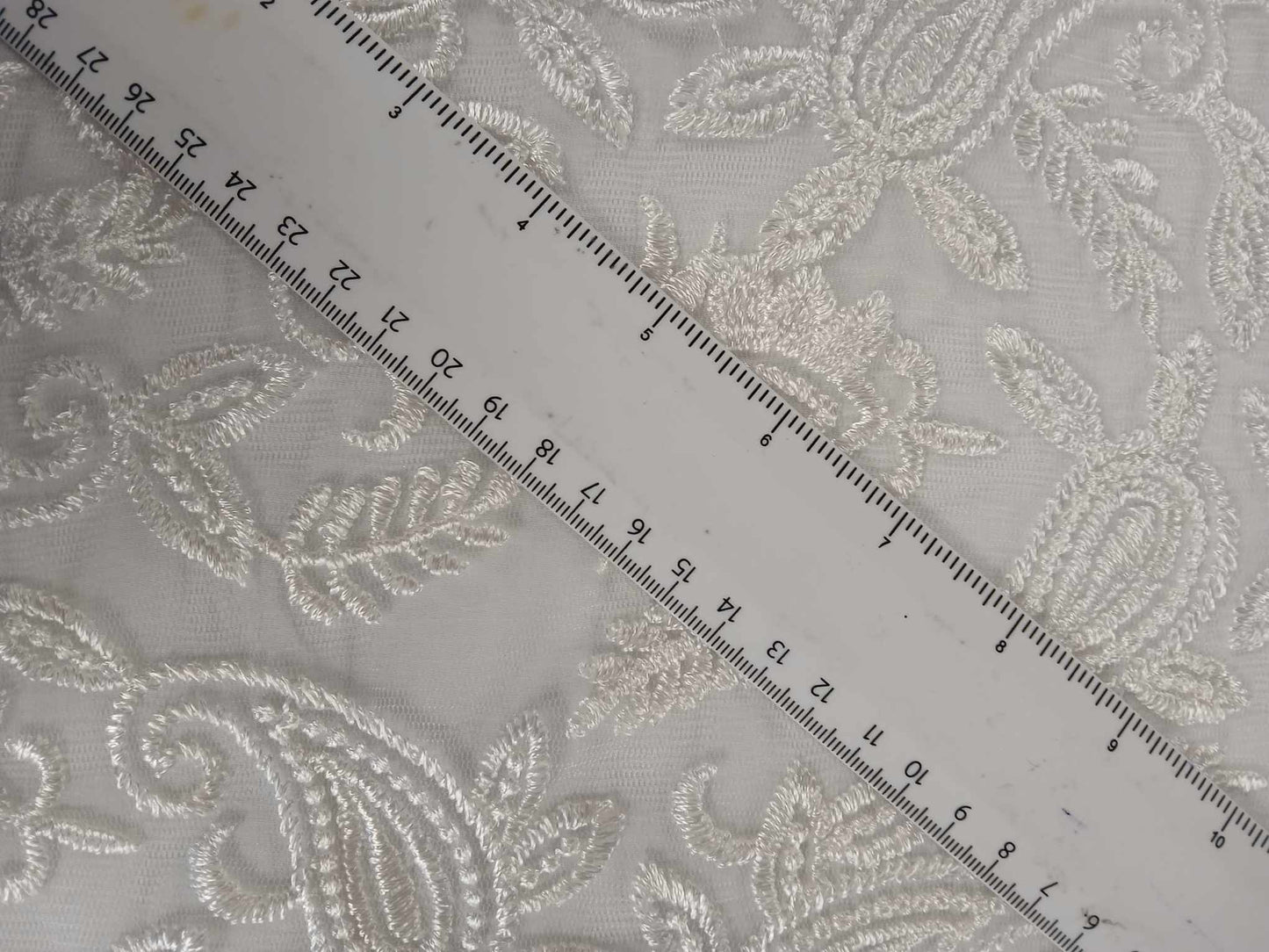 Double Scalloped Lace - Ivory - 48" Wide - Sold By the Metre