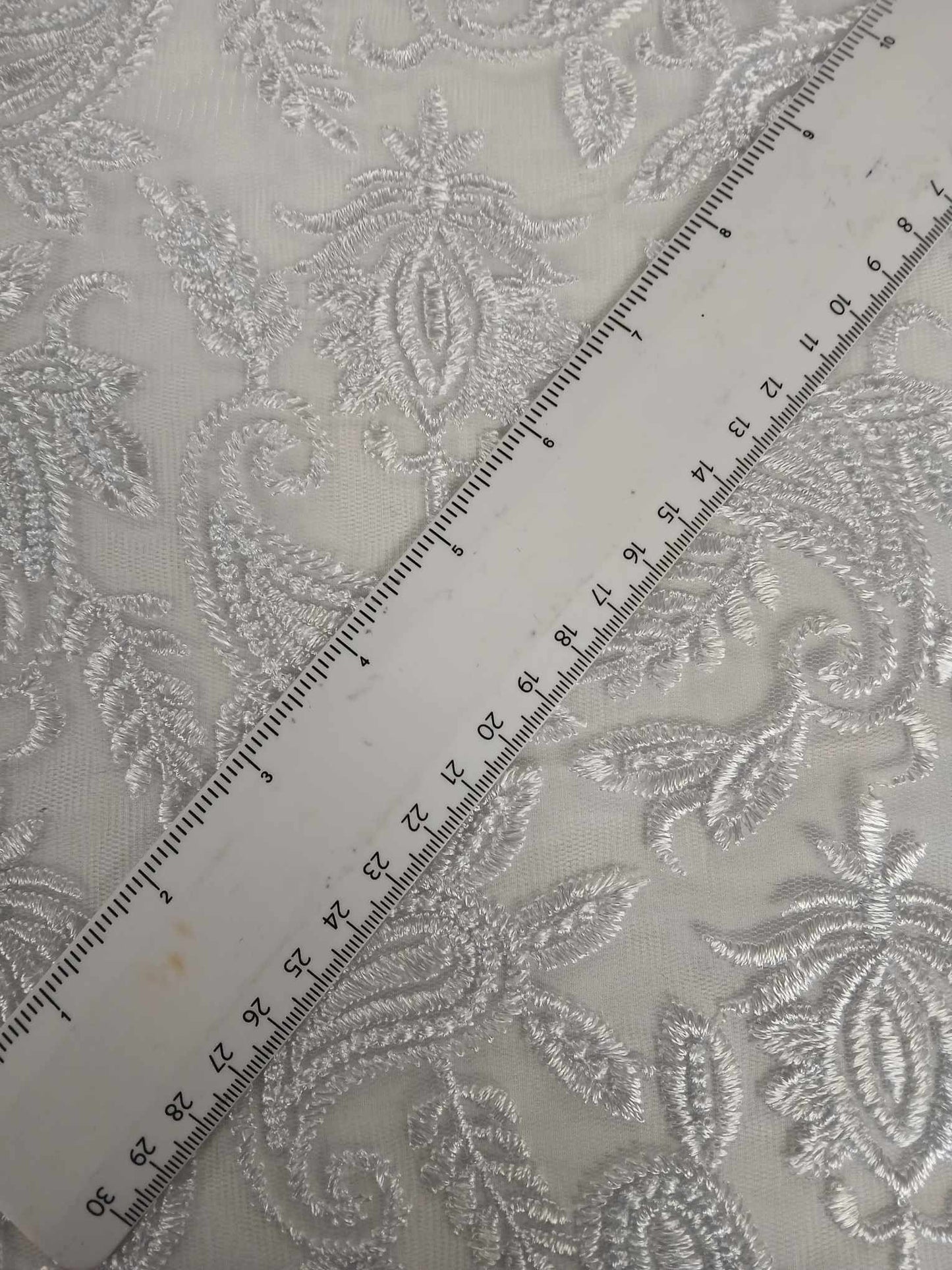 Double Scalloped Lace - White - 48" Wide - Sold By the Metre