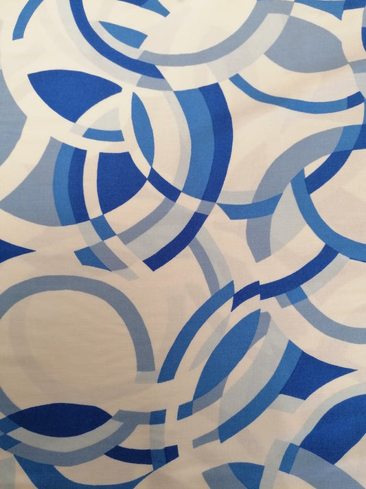 100% Viscose - Blue/White - 57" Wide - Sold By the Metre