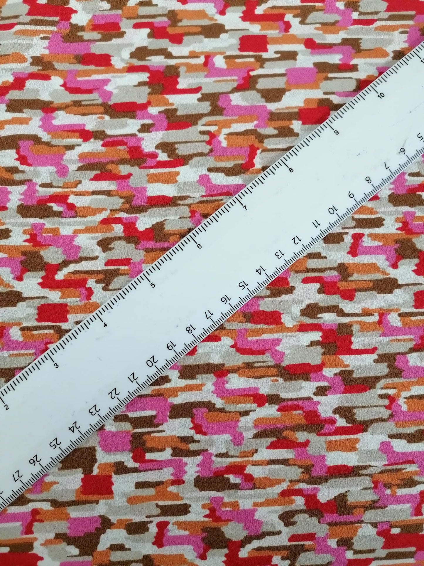 100% Polyester Crepe - Orange/Brown/Beige/Cream - 56" Wide - Sold By the Metre