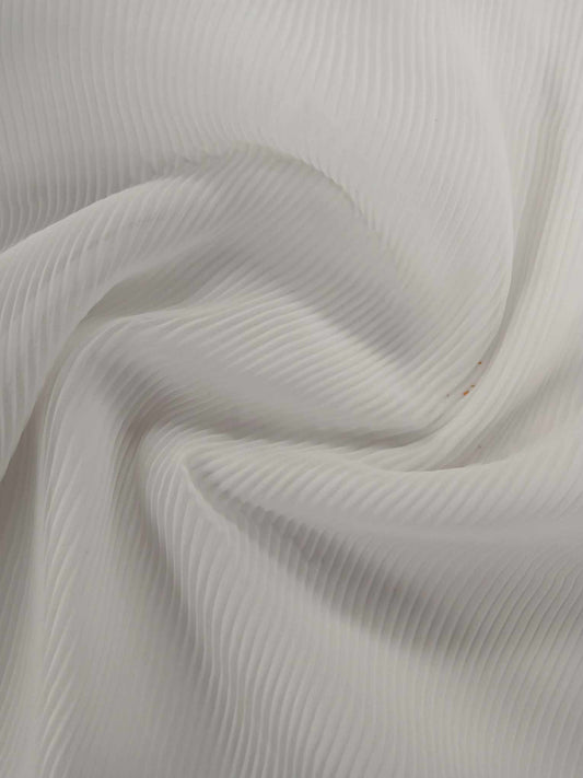 Plisse Chiffon - Ivory - 57" Wide - Sold By the Metre