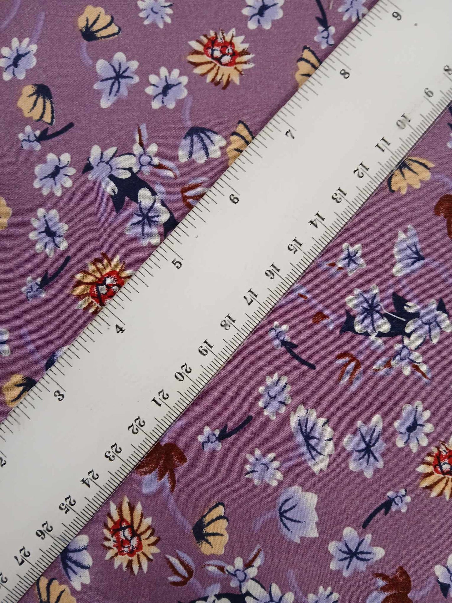 Viscose - Purple/Blue/Cream - 54" Wide - Sold By the Metre