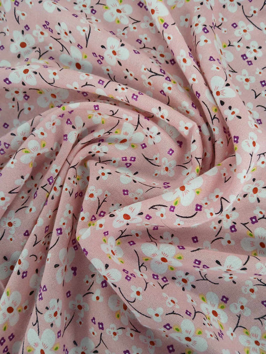Viscose - Pink/Purple/White/Yellow - 56" Wide - Sold By the Metre