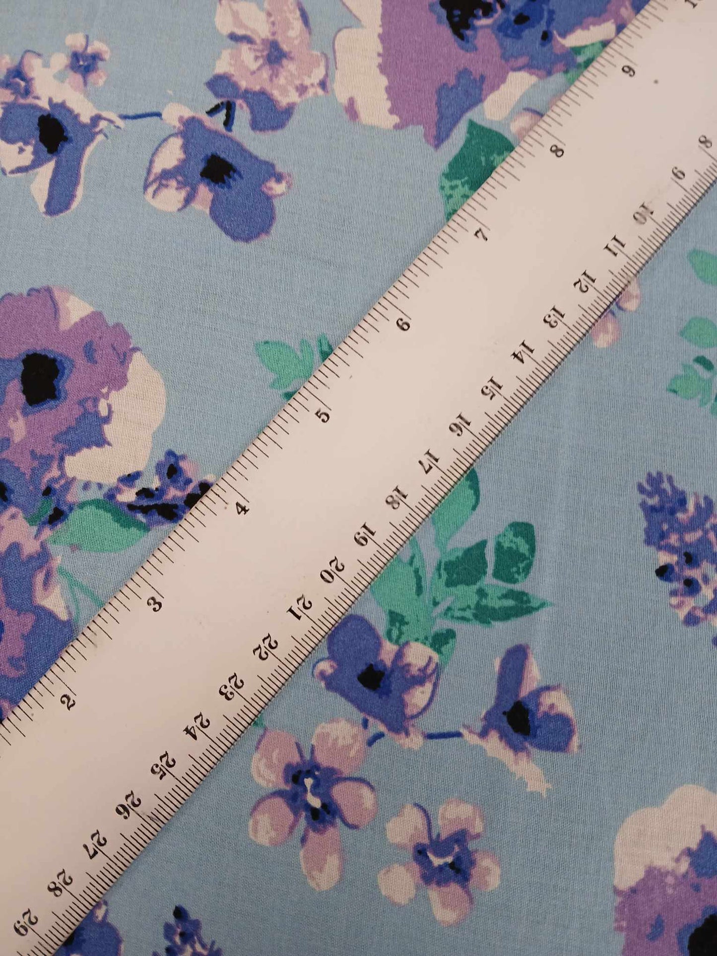 Viscose - Blue/Purple/White/Cream - 55" Wide - Sold By the Metre