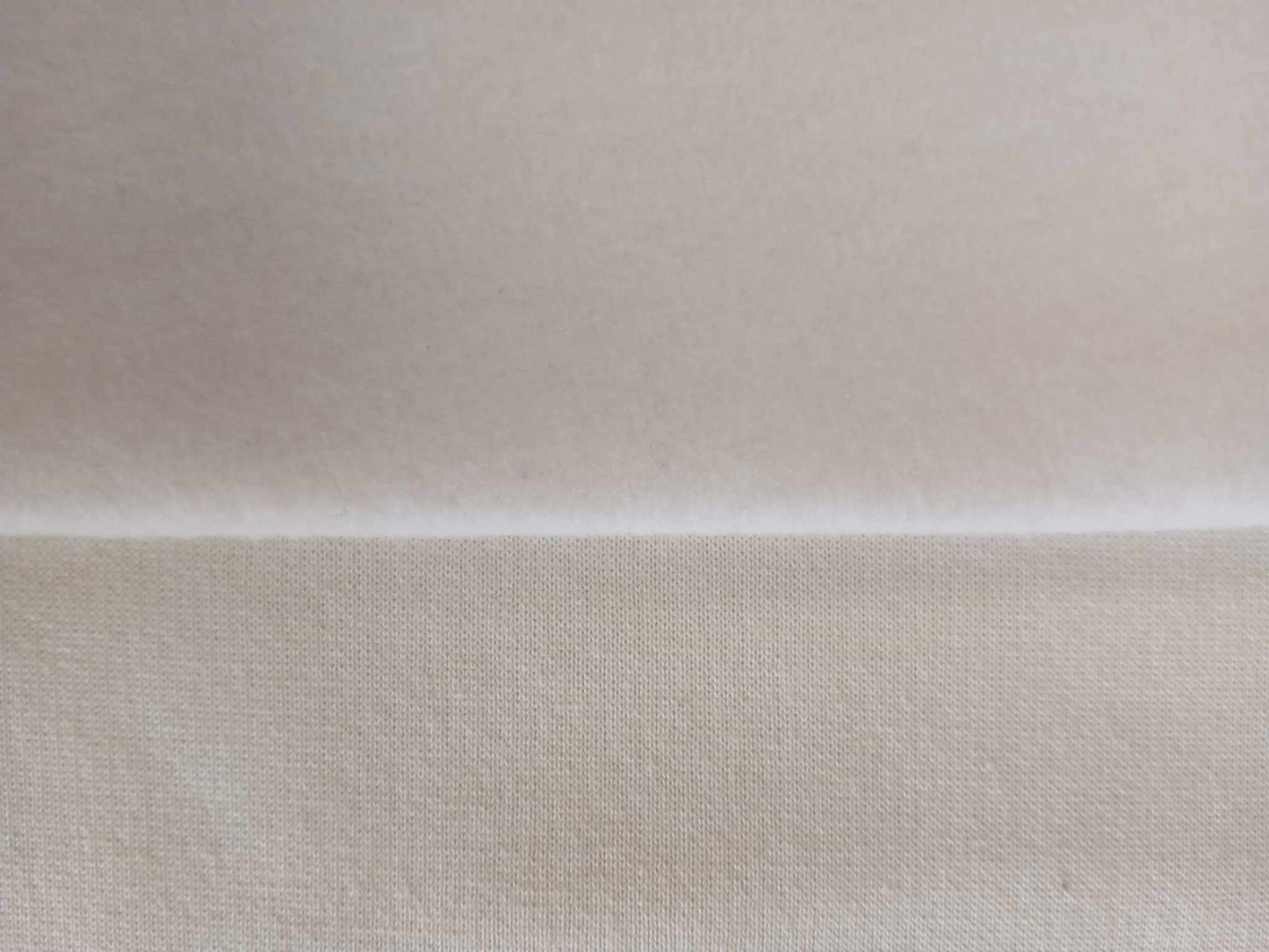 Heavy Poly Cotton Sweat Shirting - Cream - 68" Wide - Sold By the Metre