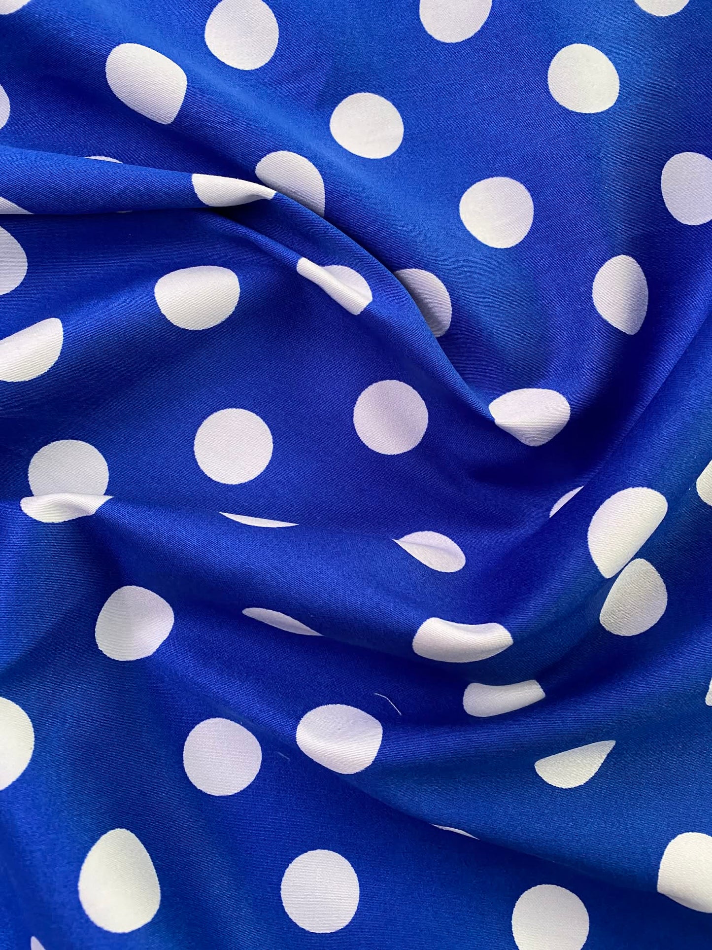 Cotton Spandex 97%/3%- Royal Blue/White - 58"Wide - Sold By The Metre
