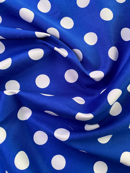 Cotton Spandex 97%/3%- Royal Blue/White - 58"Wide - Sold By The Metre
