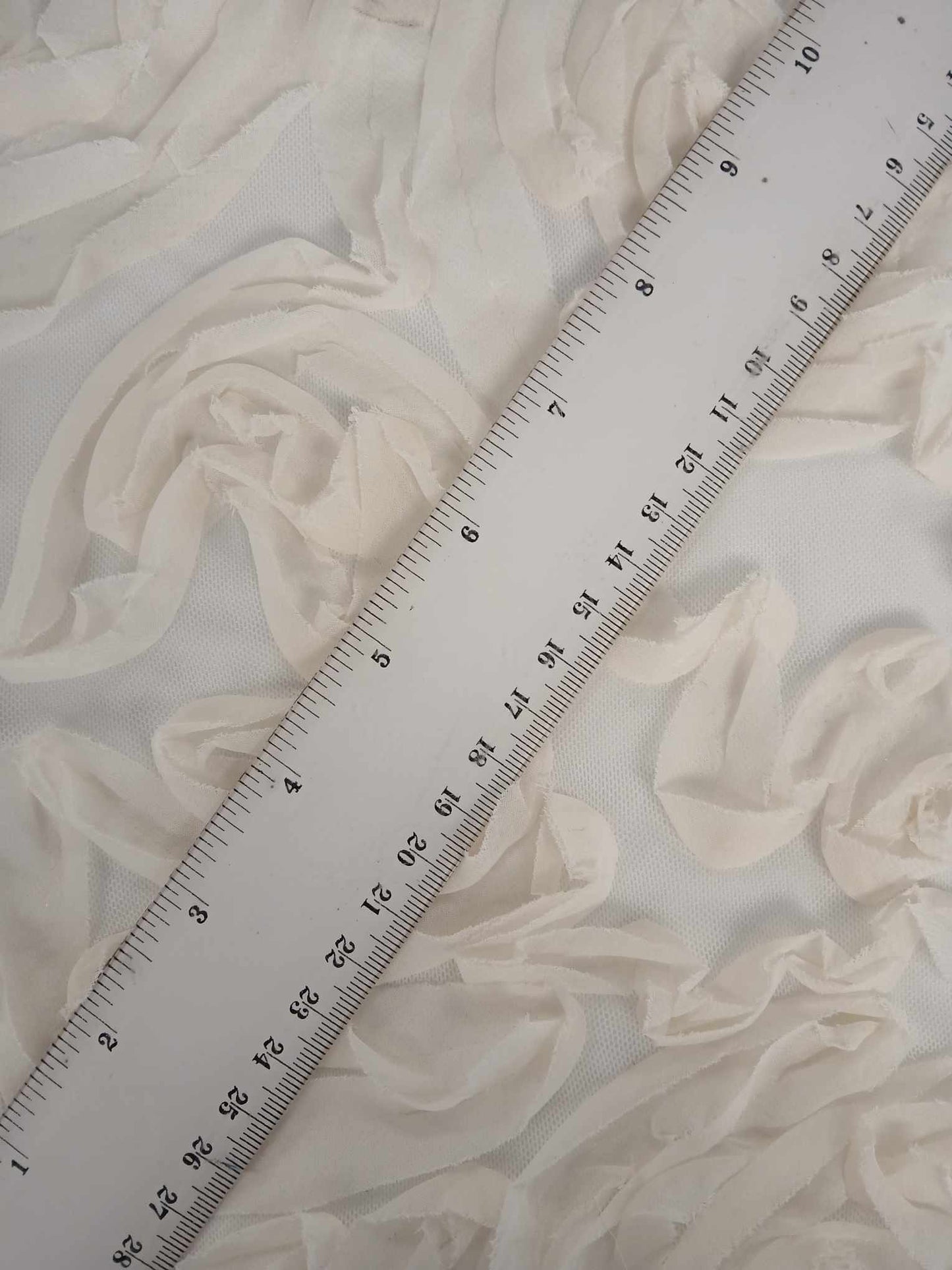 Designer Flower Power mesh - Cream - 52" Wide - Sold By the Metre