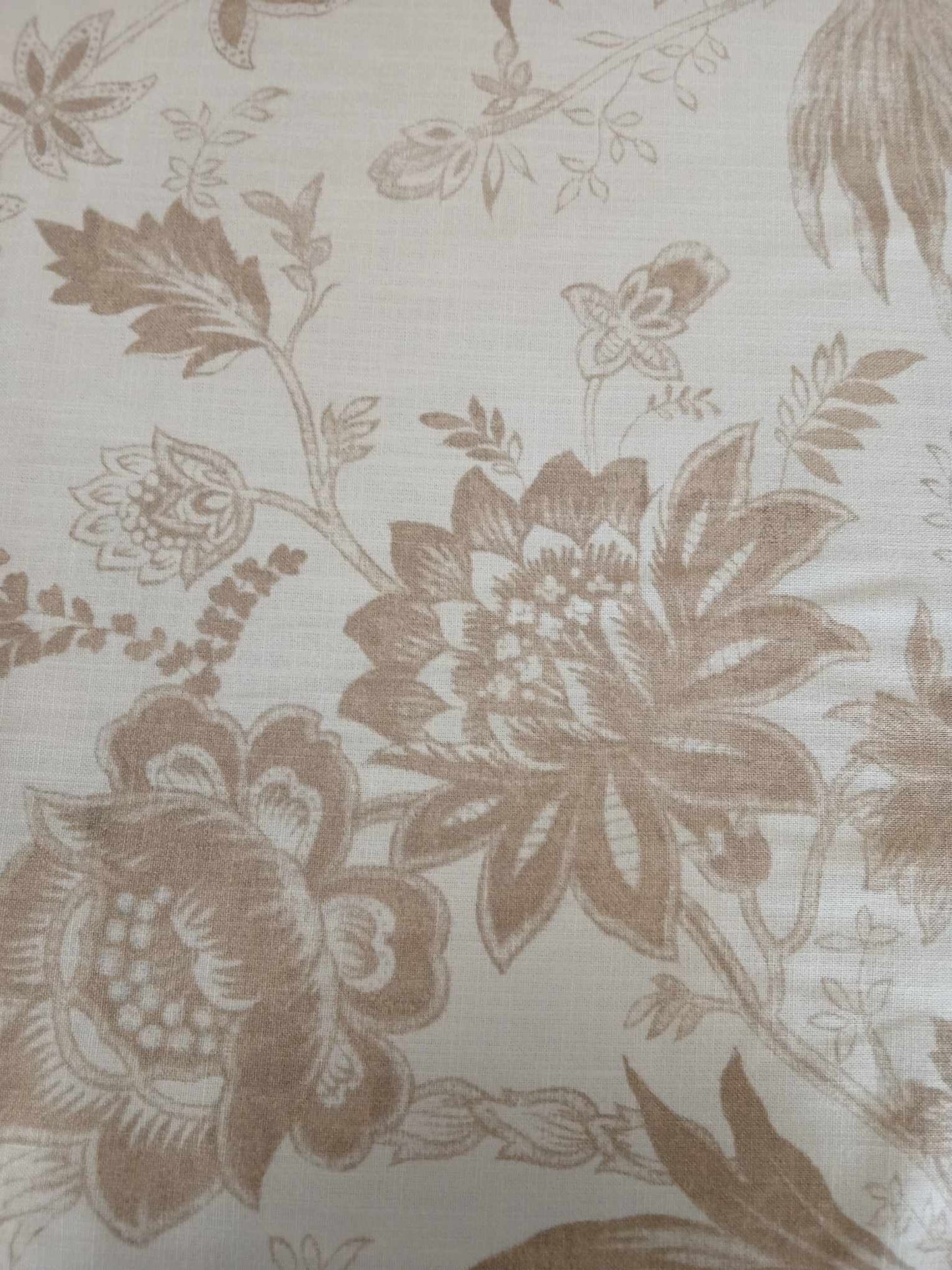 Linen - Print - Ivory/Beige - 57" Wide - Sold By the Metre