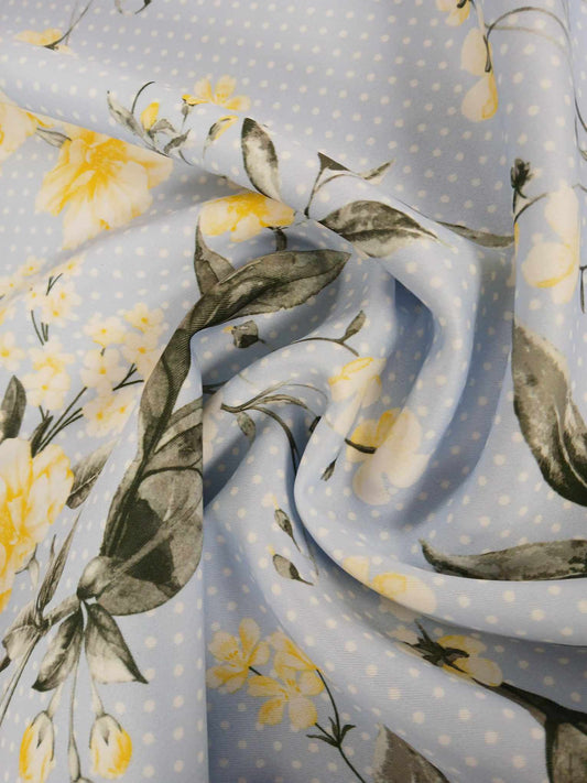 Scuba - Floral - Blue/Yellow/Green - 58" Wide - Sold By the Metre