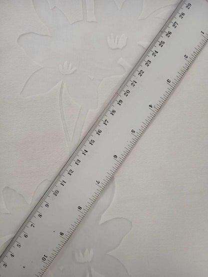 100% Polyester Burnout - White - 54" Wide - Sold By the Metre