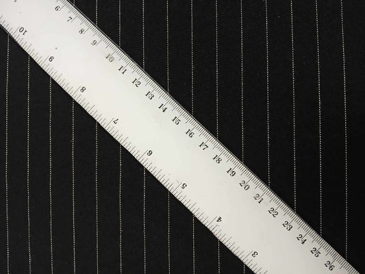 Polyester Pinstripe - Black/White - 60" Wide - Sold By the Metre