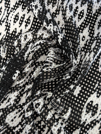 Polyester Vest - Black/White - 62" Wide - Sold By the Metre