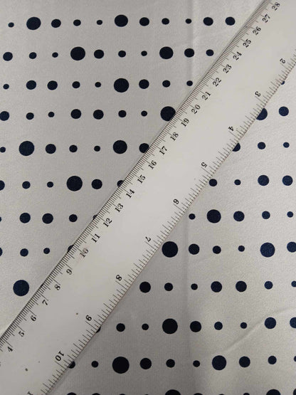 Satin - Navy/White - 57" Wide - Sold By the Metre