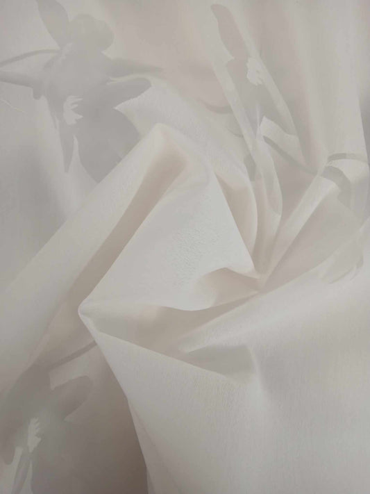 100% Polyester Burnout - Off-White - 54" Wide - Sold By the Metre