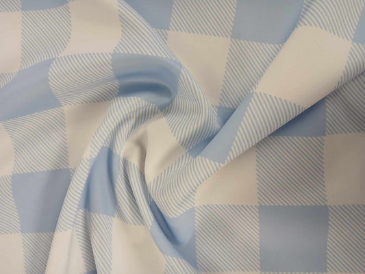 Scuba - Check - Blue/White - 57" Wide - Sold By the Metre