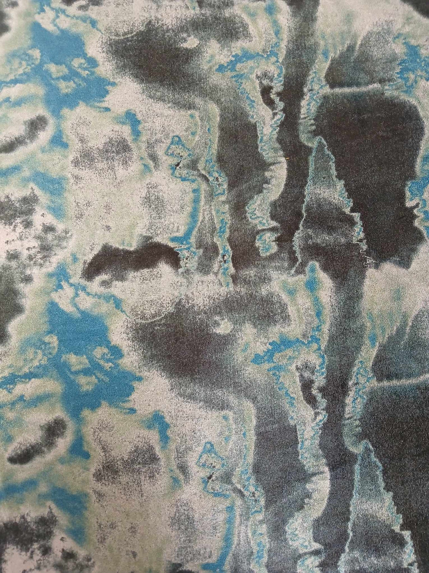 Spandex Velvet - Marble - Blue/Black/Grey - 55" Wide - Sold By the Metre