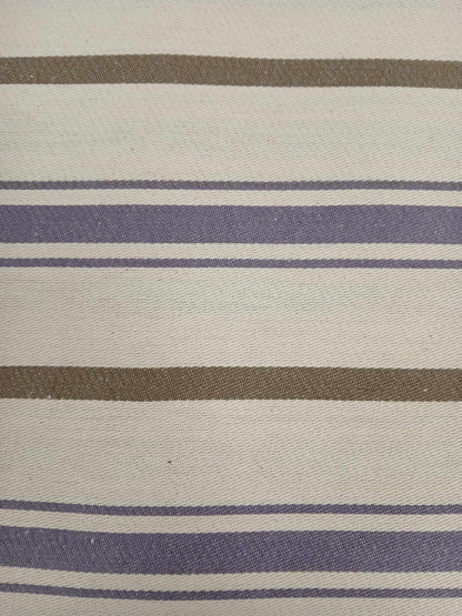 Cotton Woven Ticking - Fire Retardant - Mauve/Khaki - 82" Wide - Sold By the Metre