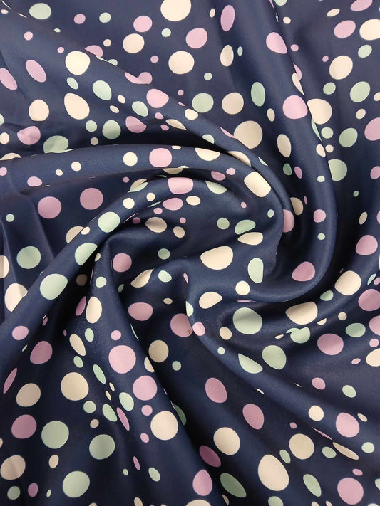 Clearance - Scuba - Navy/Lilac/White/Green - 59" Wide - Sold As A 2.5 Metre Piece