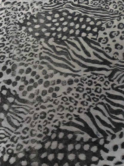 Power Mesh - Animal - Black - 61" Wide - Sold By the Metre