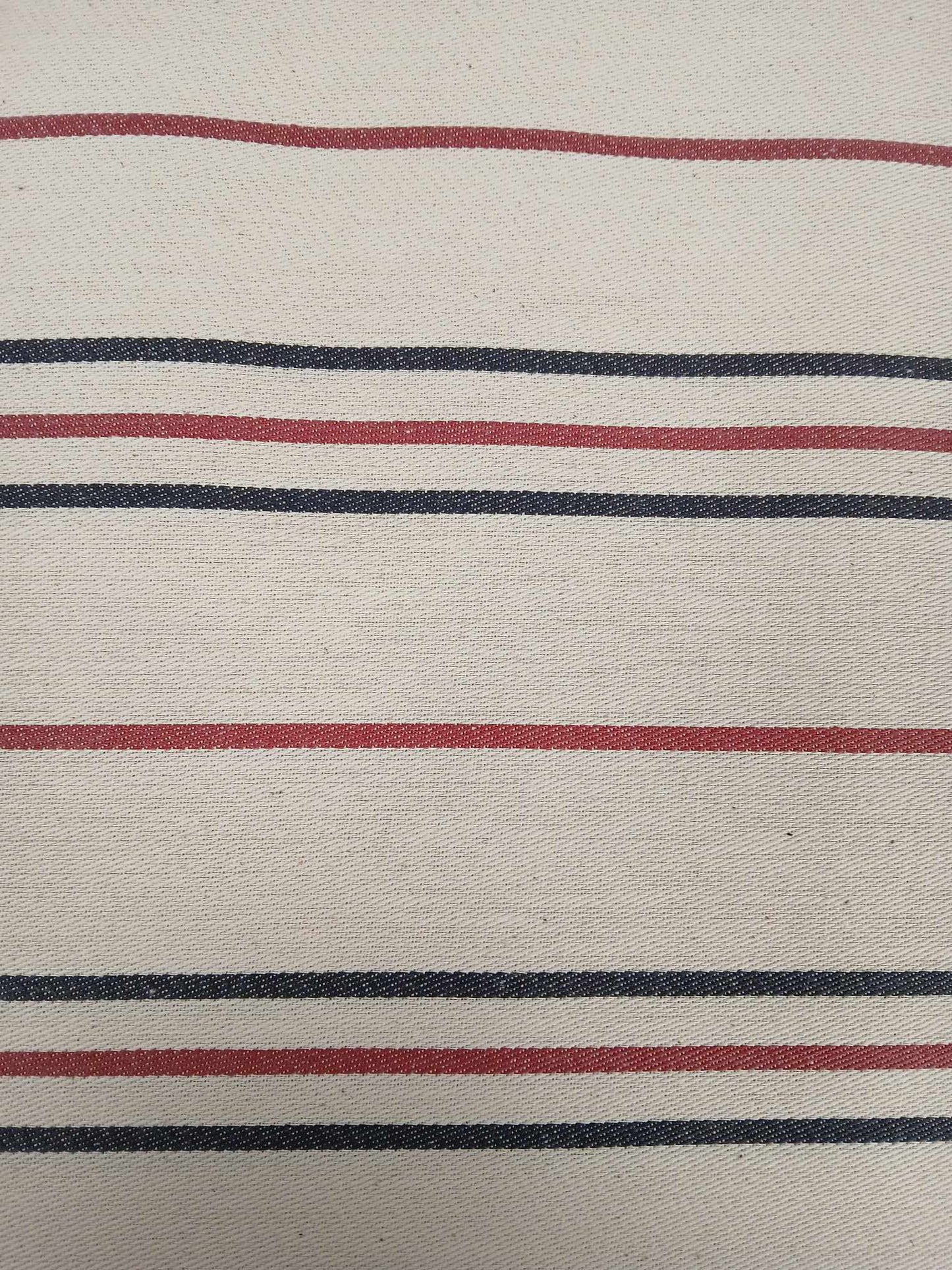 Cotton Woven Ticking - Fire Retardant - Red/Black - 82" Wide - Sold By the Metre